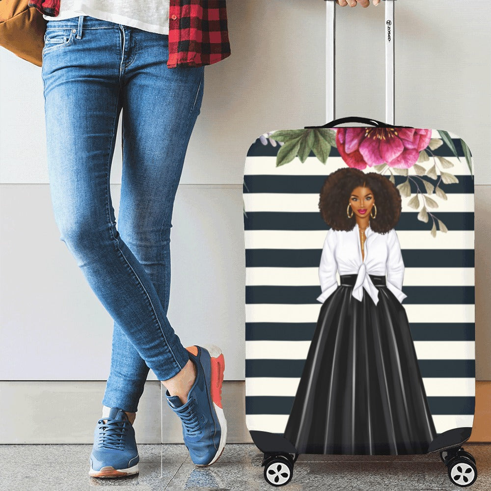 Elegant lady luggage cover